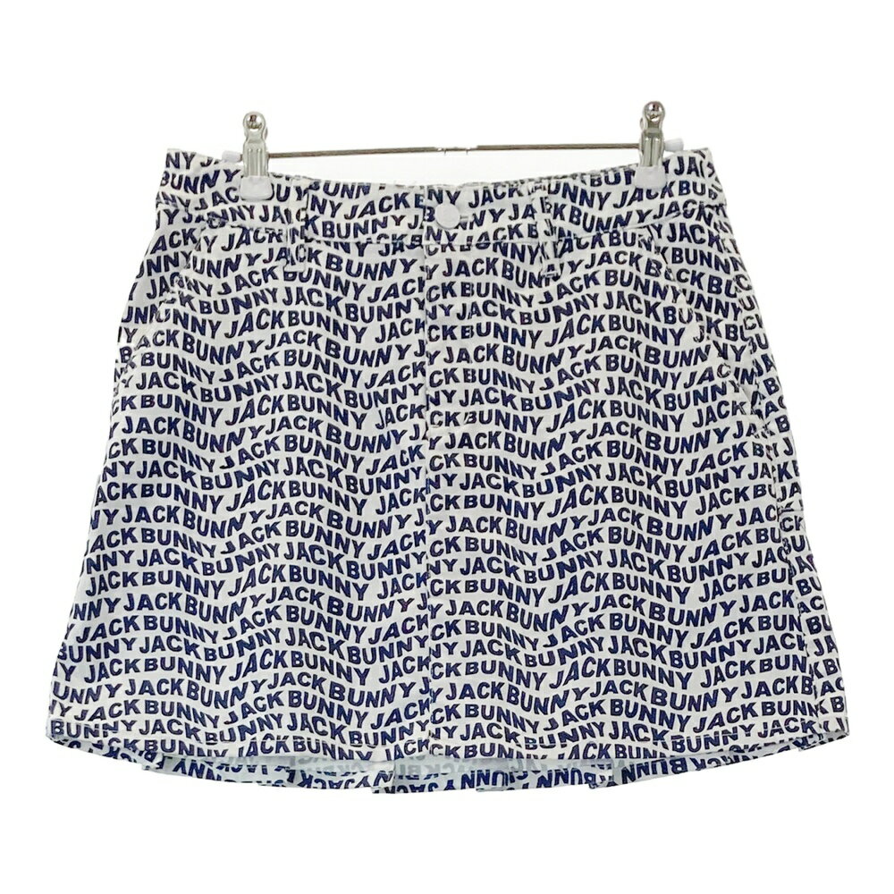 JACK BUNNY ジャックバニー インナー付 ストレッチスカート ロゴ 総柄 ネイビー系 1 【中古】ゴルフウ..