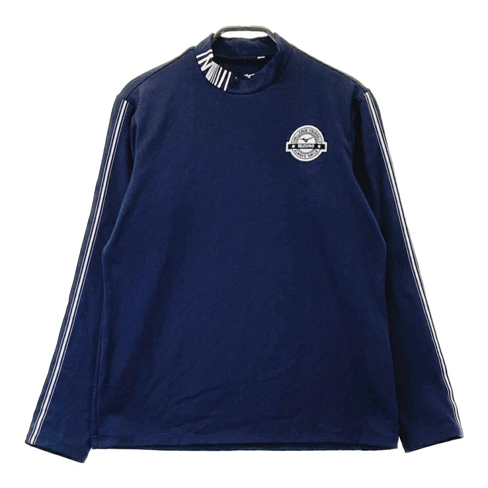 MIZUNO GOLF ミズノゴルフ ハイネック 長袖Tシャツ ネイビー系 L 【中古】ゴルフウェア レディース