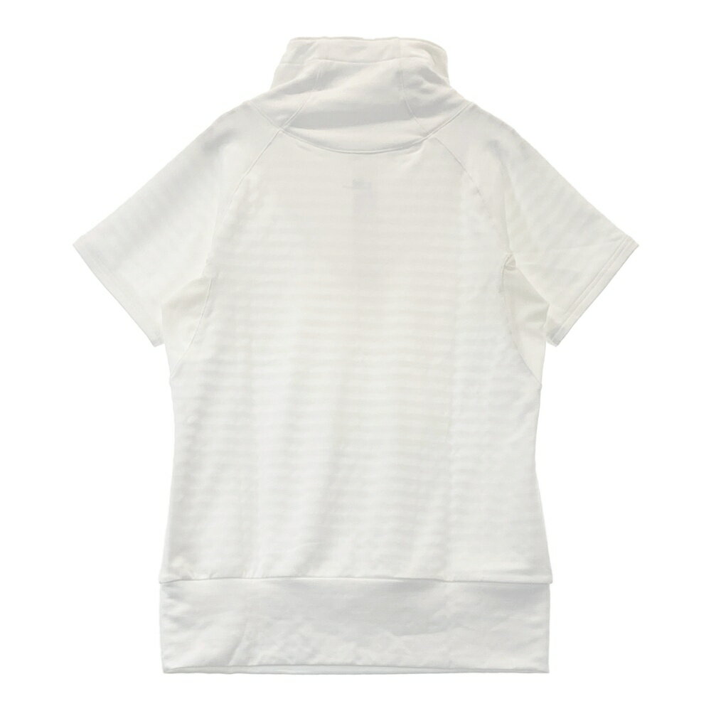 UNDER ARMOUR アンダーアーマー ハーフジップ半袖Tシャツ ボーダー柄 ホワイト系 【中古】ゴルフウェア レディース