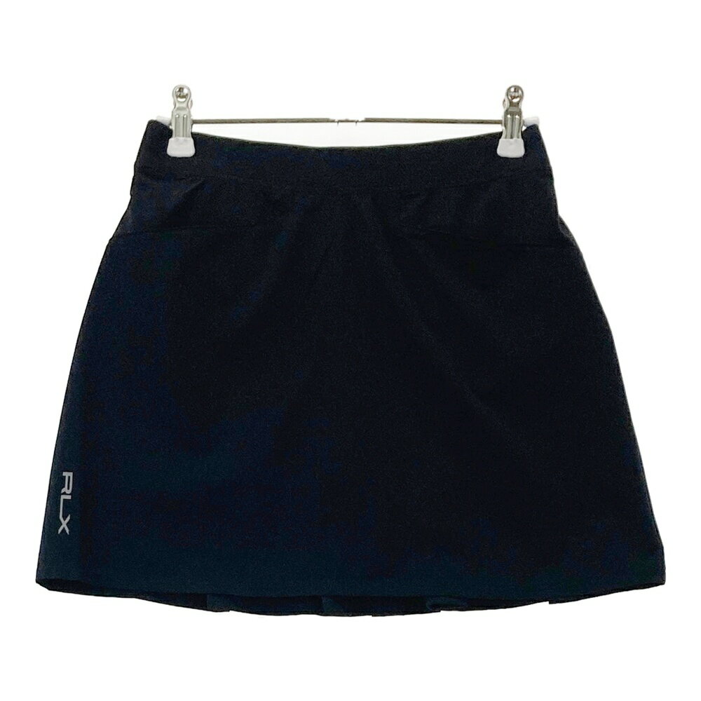 RLX ラルフローレン インナー付 ストレッチ 切替 スカート ブラック系 XXS 【中古】ゴルフウェア レディース