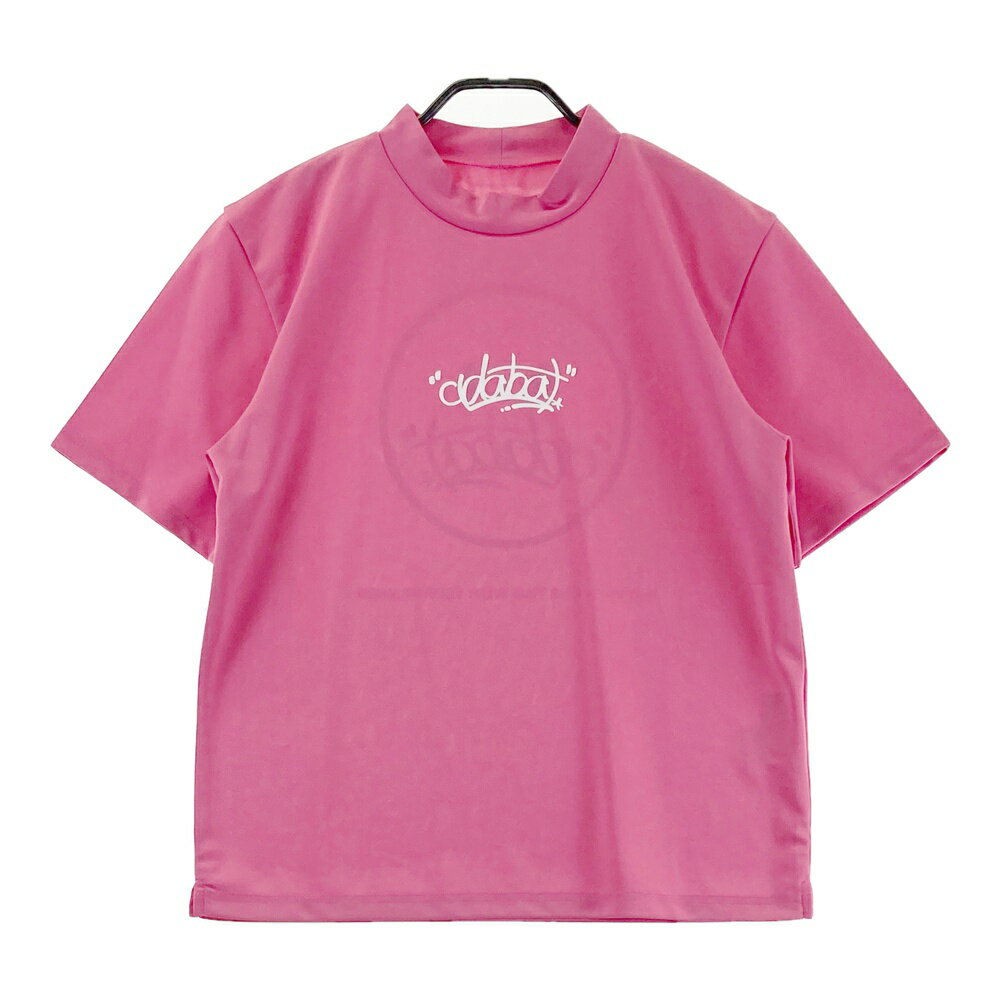 ADABAT アダバット モックネック半袖Tシャツ ピンク系 40 【中古】ゴルフウェア レディース