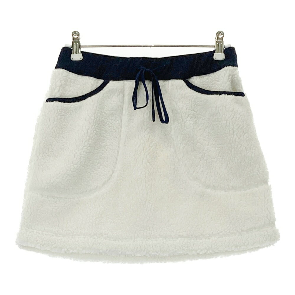 23区GOLF ニジュウサンクゴルフ ボアスカート ホワイト系 0 【中古】ゴルフウェア レディース