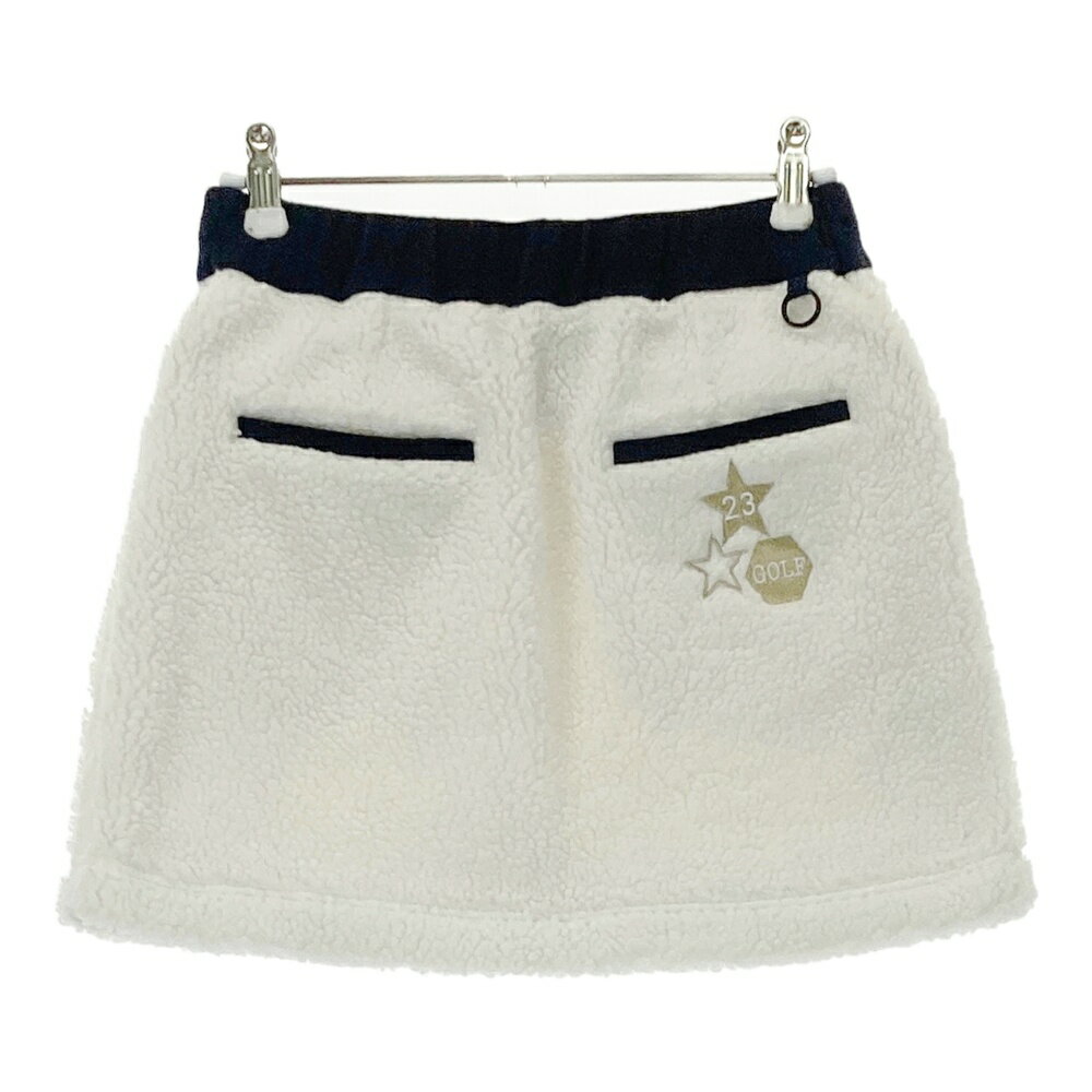 23区GOLF ニジュウサンクゴルフ ボアスカート ホワイト系 0 【中古】ゴルフウェア レディース