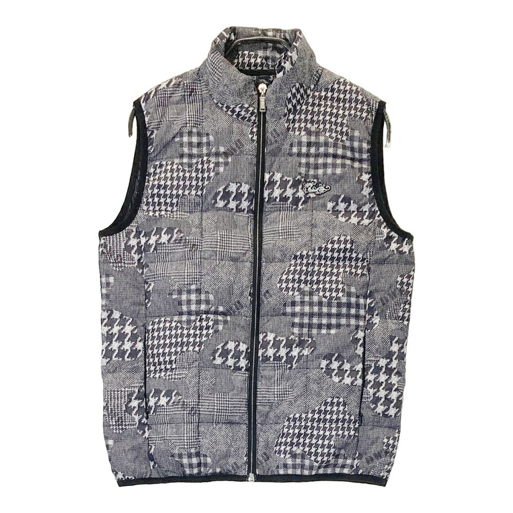 DANCE WITH DRAGON ダンスウィズドラゴン ダウンベスト 総柄 ブラック系 2 【中古】ゴルフウェア レデ..