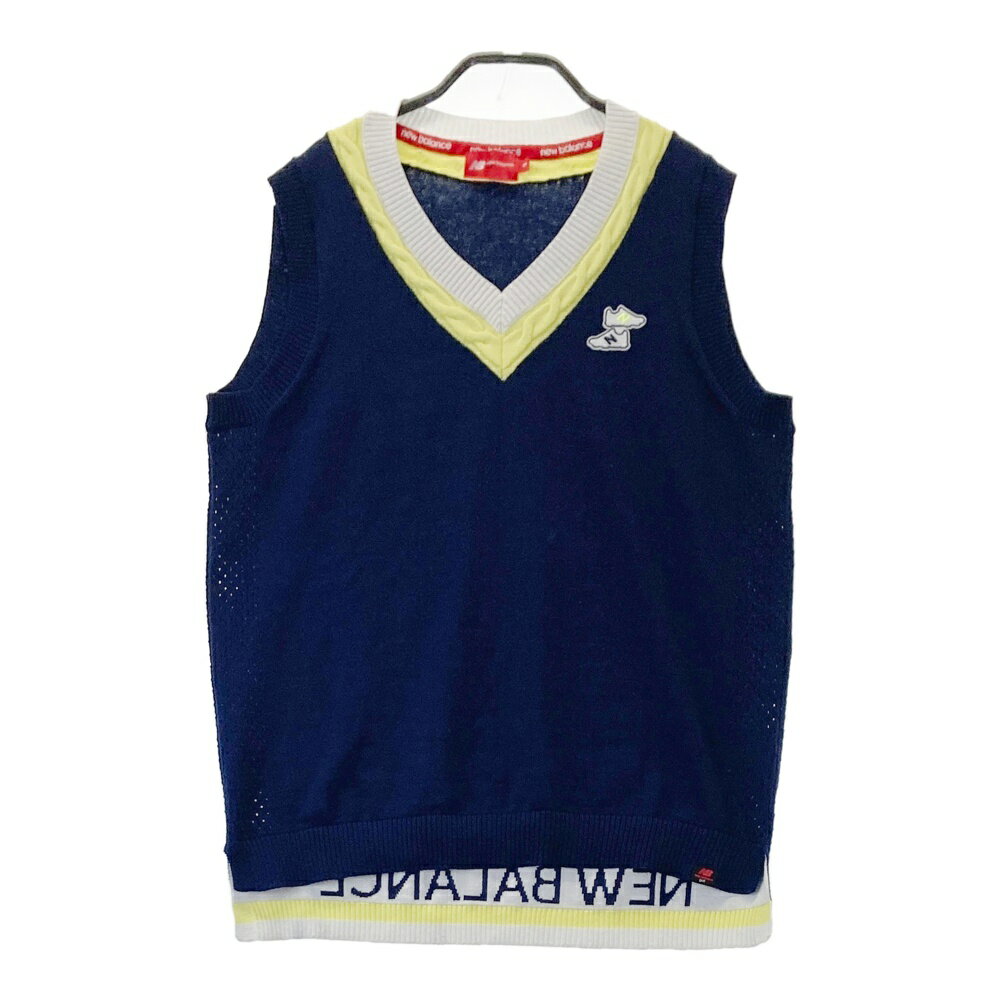NEW BALANCE GOLF ニューバランス ニットベスト ネイビー系 2 【中古】ゴルフウェア レディース