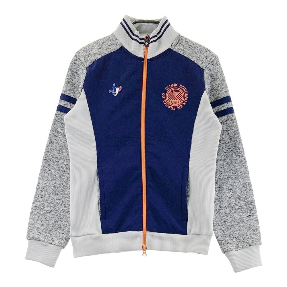 CLUNK クランク 蓄熱 ニットジャケット 切替 ネイビー系 M 【中古】ゴルフウェア レディース