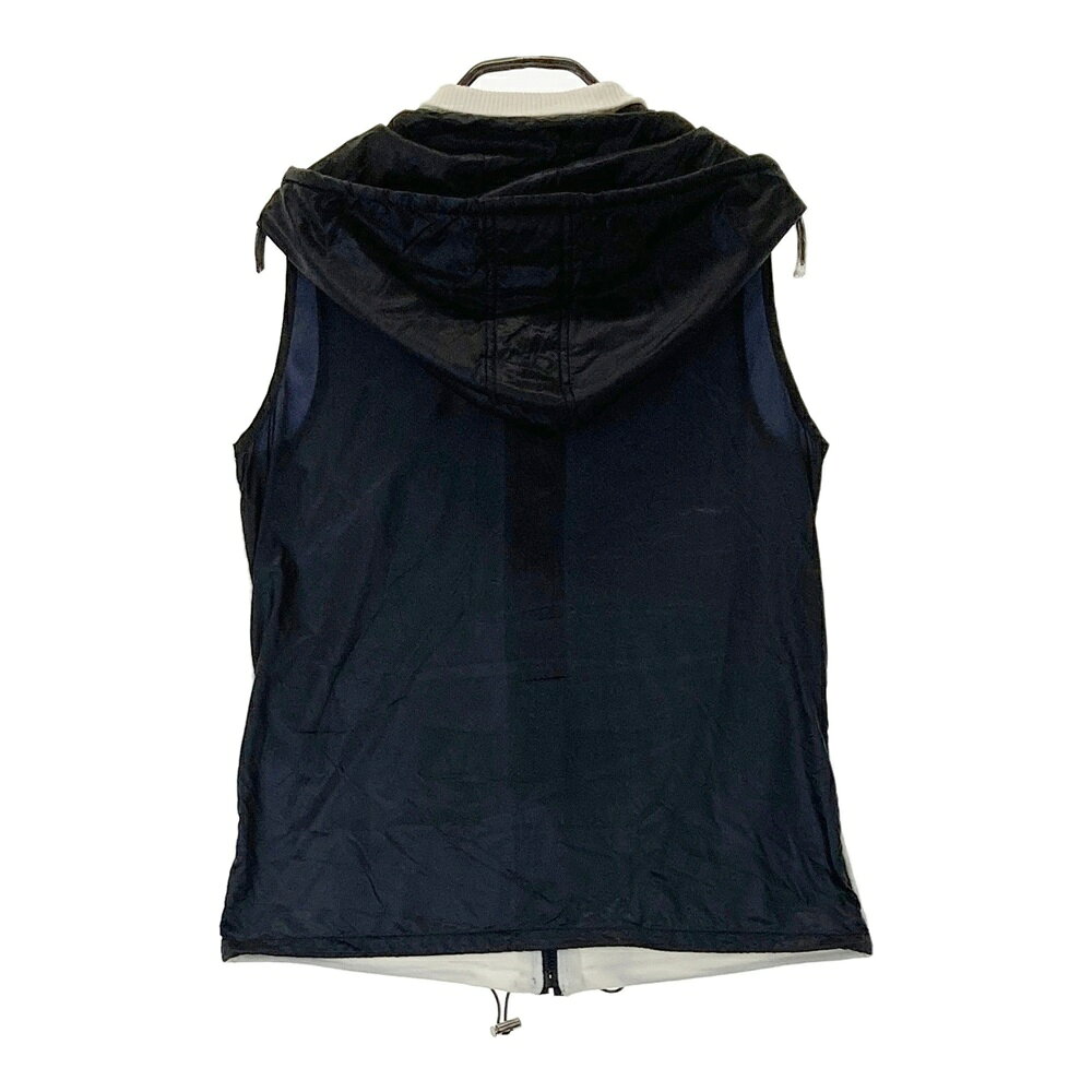 LANVIN SPORT ランバン スポール フード付き ニット切替ジップベスト ホワイト系 38 【中古】ゴルフウェア レディース