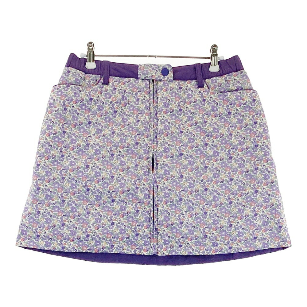MUNSING WEAR マンシングウェア MGWMJE08 リバーシブル ダウンスカート 小花柄 パープル系 LL 【中古】ゴルフウェア レディース