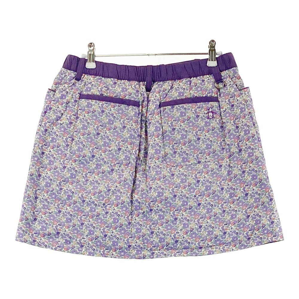 MUNSING WEAR マンシングウェア MGWMJE08 リバーシブル ダウンスカート 小花柄 パープル系 LL 【中古】ゴルフウェア レディース