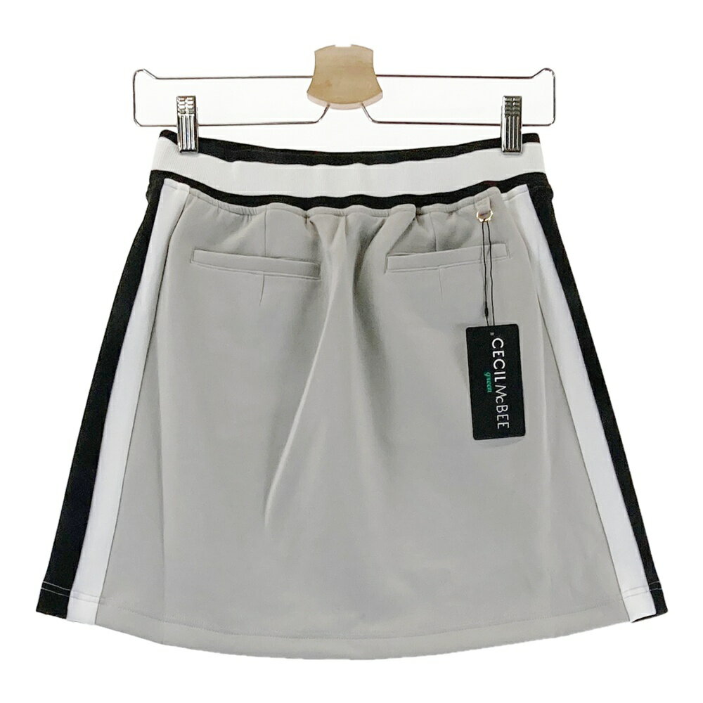 CECIL McBEE green セシルマクビーグリーン 2023年モデル 裏地付 スウェットスカート グレー系 2 【中古】ゴルフウェア レディース