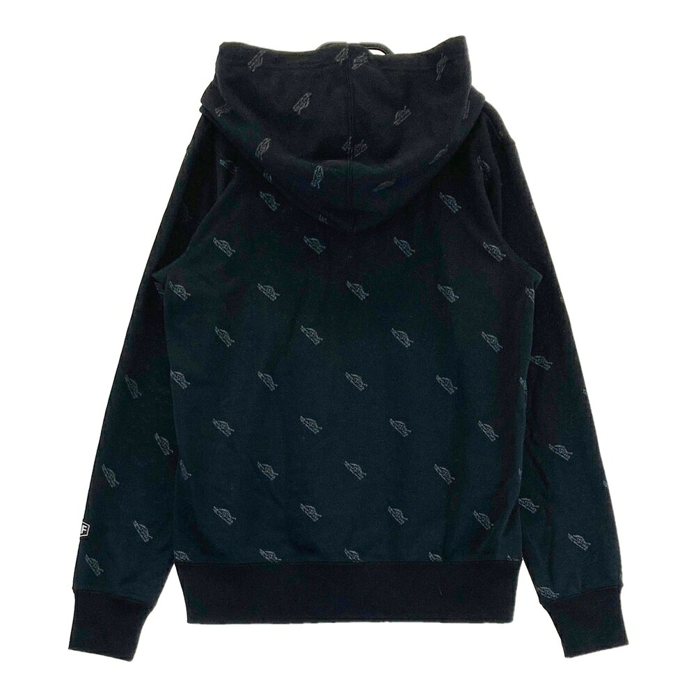NEW BALANCE GOLF ニューバランス ロゴ刺繍入り 長袖パーカー 総柄 ブラック系 0 【中古】ゴルフウェア レディース
