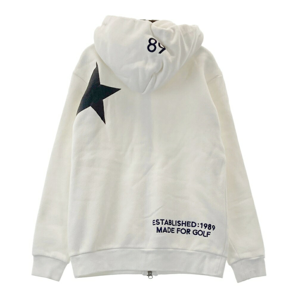 PEARLY GATES パーリーゲイツ ; 裏起毛スウェットジップパーカー ウール混 ホワイト系 0 【中古】ゴルフウェア レディース