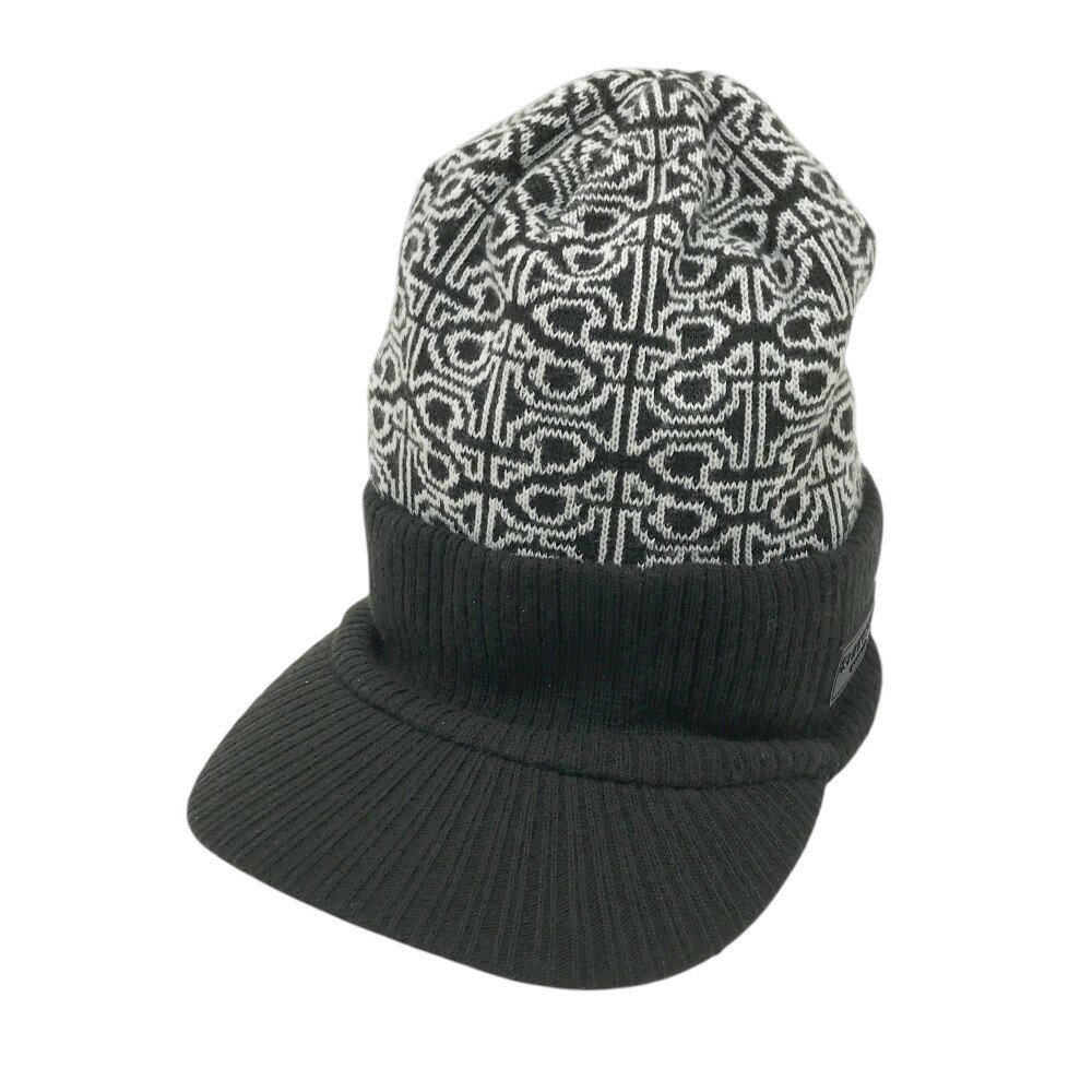 ST ANDREWS セントアンドリュース 3WAY ニットキャップ 総柄 ブラック系 FR 【中古】ゴルフウェア