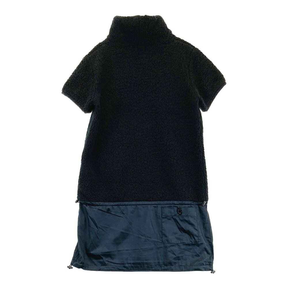 ARCHIVIO アルチビオ ボア切替 ハイネック 半袖ワンピース ブラック系 36 【中古】ゴルフウェア レディース