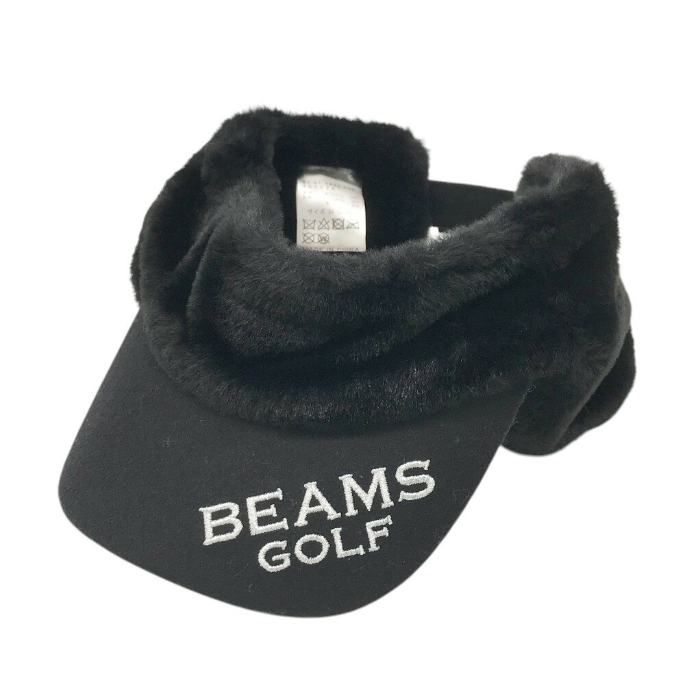 BEAMS GOLF ビームスゴルフ 耳当て付 サンバイザー ブラック系 56-58 【中古】ゴルフウェア