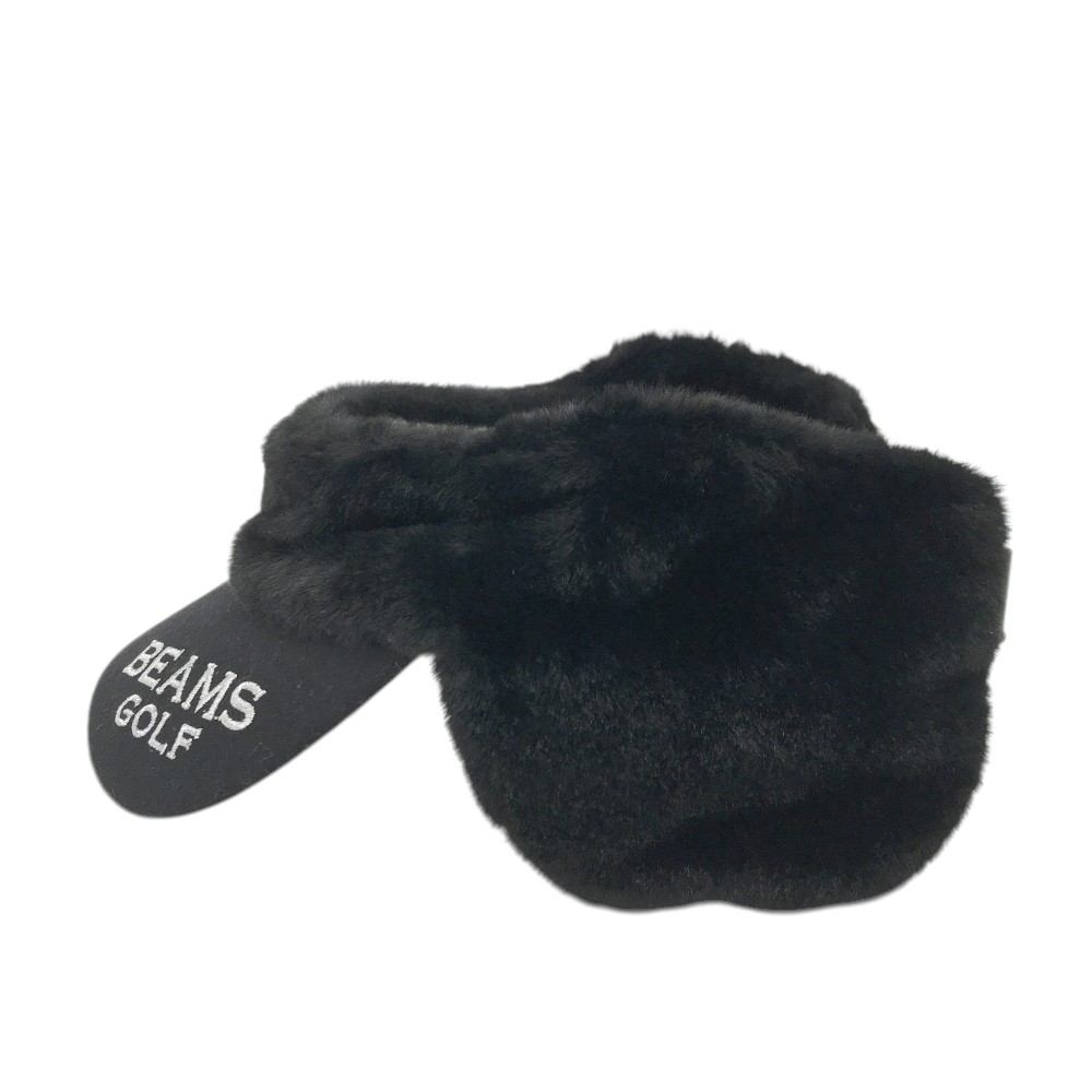BEAMS GOLF ビームスゴルフ 耳当て付 サンバイザー ブラック系 56-58 【中古】ゴルフウェア