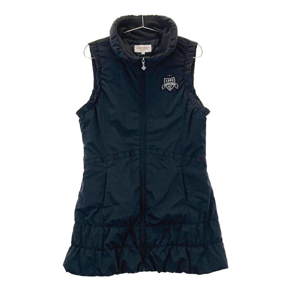 marie claire sport マリクレール スポール 中綿 ジップワンピース ブラック系 L 【中古】ゴルフウェア レディース