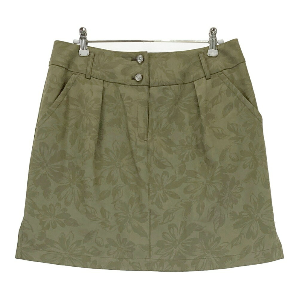 MUNSING WEAR マンシングウェア SL7033 スカート 花 総柄 カーキ系 11 【中古】ゴルフウェア レディース