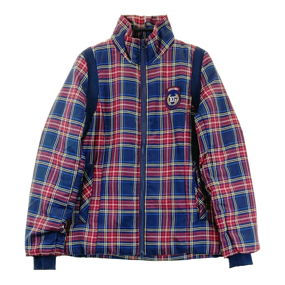 KISS ON THE GREEN キスオンザグリーン 中綿ジップジャケット チェック柄 ネイビー系 1 【中古】ゴルフ..