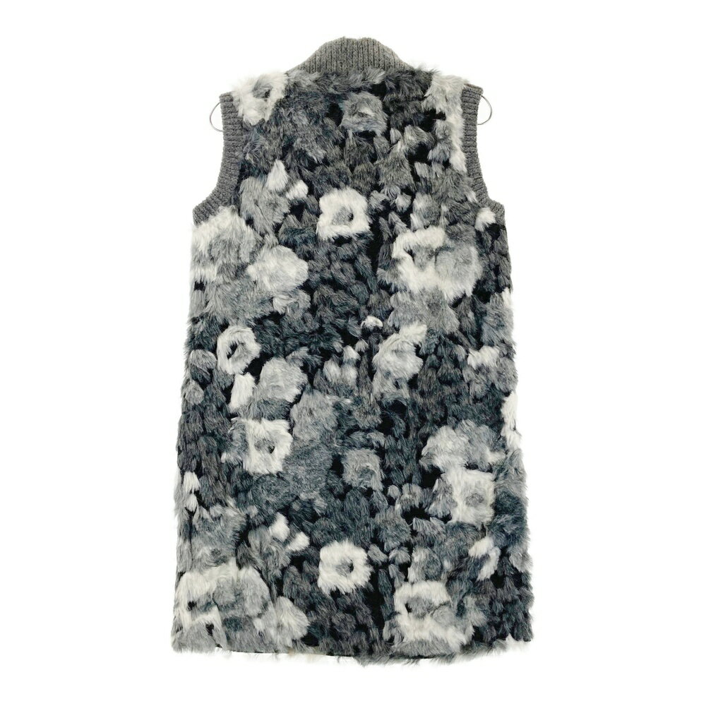 Noisy Noisy ノイジーノイジー ファー ニットワンピース 総柄 グレー系 38 【中古】ゴルフウェア レディース