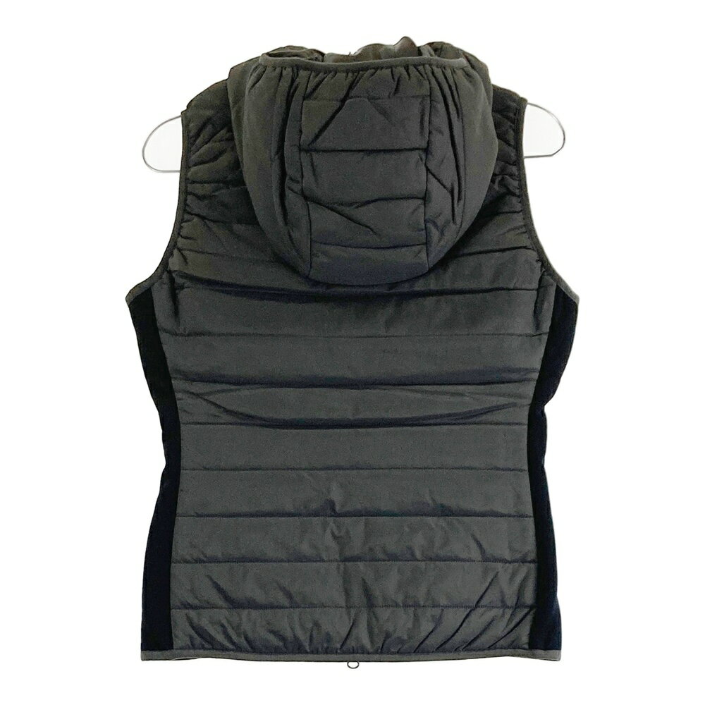 CHAMPION GOLF チャンピオンゴルフ フード付 中綿ベスト プリント カーキ系 SMALL 【中古】ゴルフウェア レディース