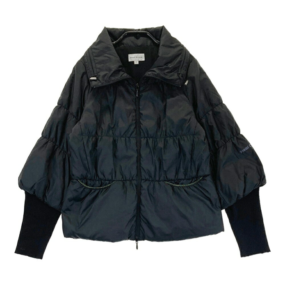 HEAL CREEK ヒールクリーク 2WAY 中綿ジャケット ブラック系 42 【中古】ゴルフウェア レディース