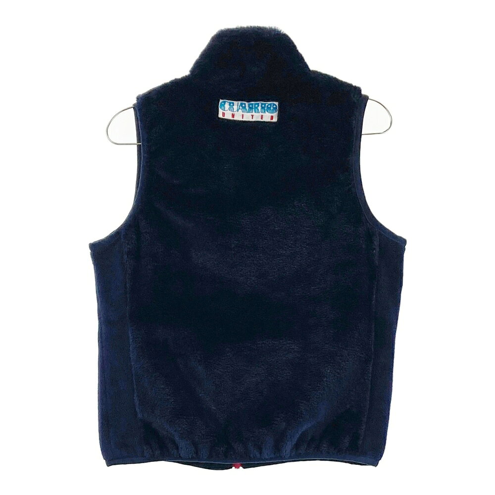 CUARTO UNITED クアルトユナイテッド ファー ジップベスト ワッペン ネイビー系 M 【中古】ゴルフウェア レディース