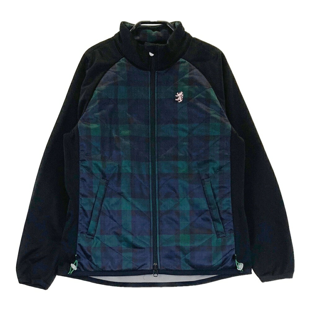 ADMIRAL アドミラル キルティング切替 裏フリースジャケット チェック柄 グリーン系 S 【中古】ゴルフウェア レディース