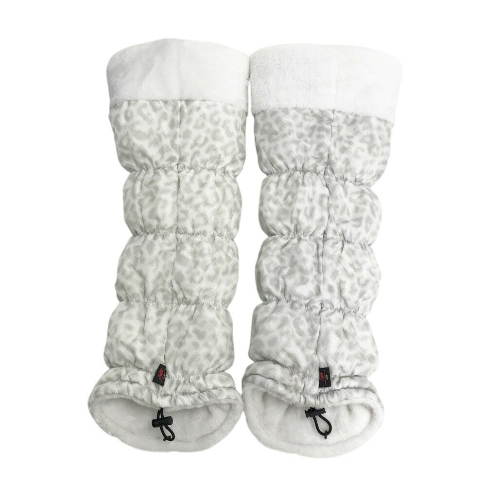 NEW BALANCE GOLF ニューバランス リバーシブルレッグウォーマー ボア レオパード柄 ホワイト系 【中古】ゴルフウェア