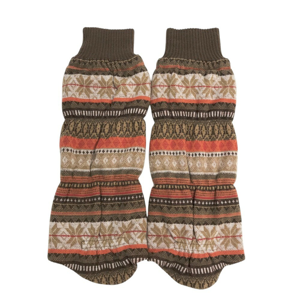 23区GOLF ニジュウサンクゴルフ リバーシブル レッグウォーマー 総柄 ブラウン系 【中古】ゴルフウェア