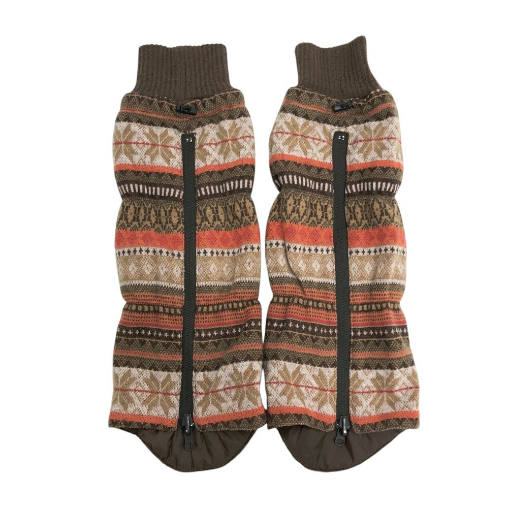 23区GOLF ニジュウサンクゴルフ リバーシブル レッグウォーマー 総柄 ブラウン系 【中古】ゴルフウェア