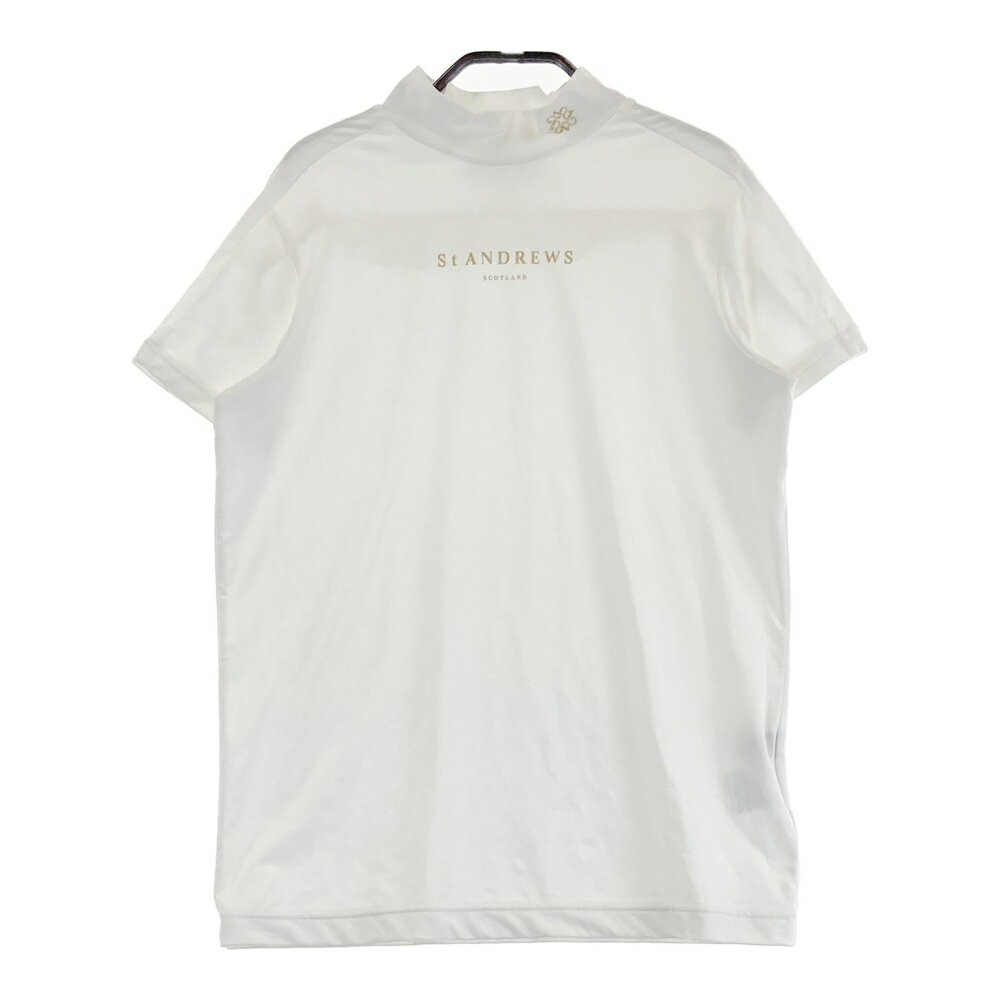 ST ANDREWS セントアンドリュース ハイネック半袖Tシャツ フリル ホワイト系 M 【中古】ゴルフウェア レディース