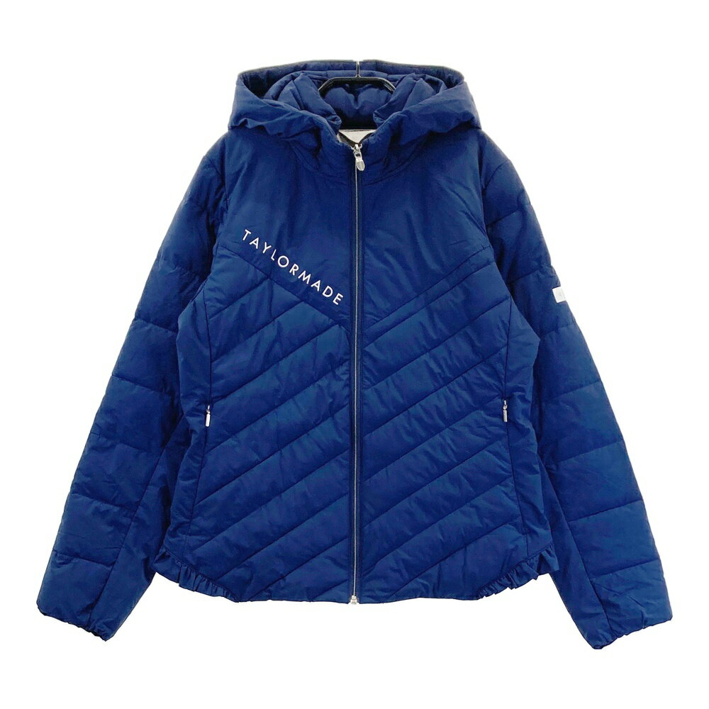TAYLOR MADE テーラーメイド フード付 ダウン ジップジャケット ネイビー系 O 【中古】ゴルフウェア レディース