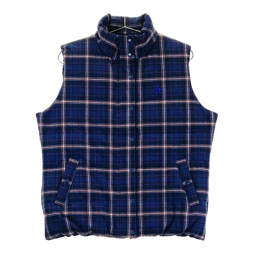 MUNSING WEAR マンシングウェア ×kinloch anderson MLWQGK51 ダウン ジップベスト チェック柄 ネイビー..