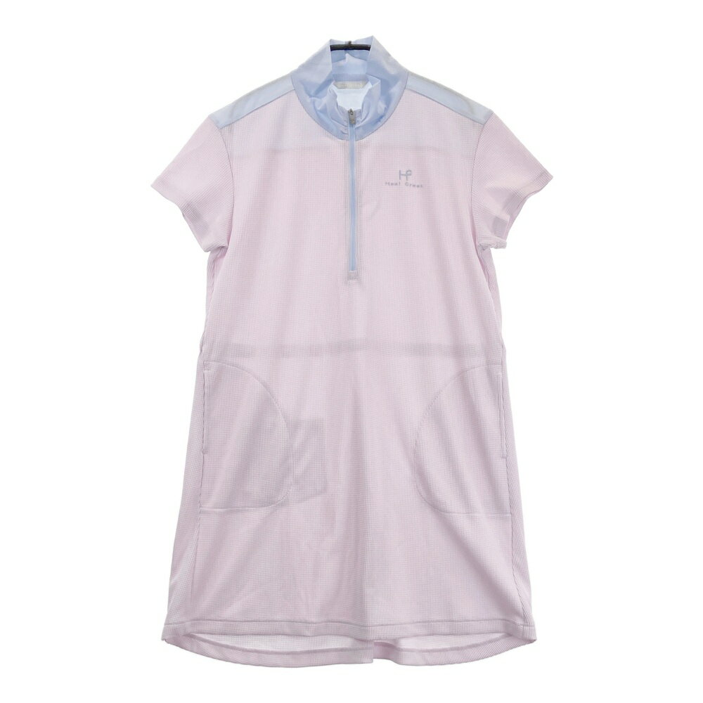 HEAL CREEK ヒールクリーク 002-62310 ハーフジップ 半袖ワンピース パープル系 42 【中古】ゴルフウェア レディース