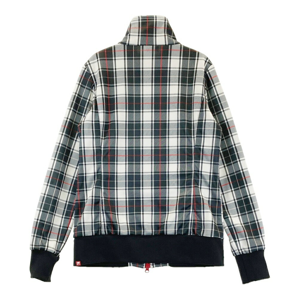FILA GOLF フィラゴルフ IK4EL228 ; 裏フリース ジップジャケット チェック柄 ブラック系 L 【中古】ゴルフウェア レディース