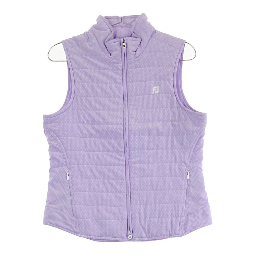 FOOT JOY フットジョイ 中綿 ジップベスト 総柄 パープル系 M 【中古】ゴルフウェア レディース