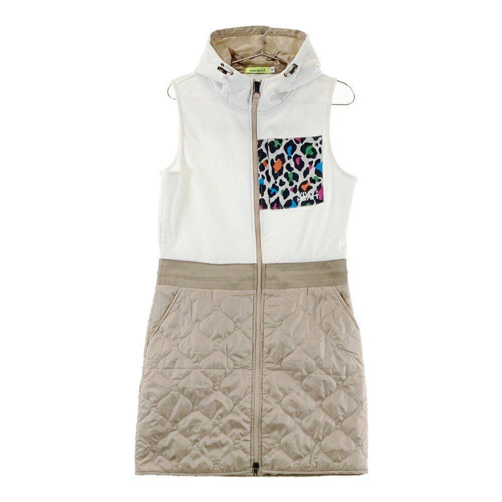 VIVA HEART ビバハート ELEY KISHIMOTO 中綿 ワンピース ベージュ系 42 【中古】ゴルフウェア レディース