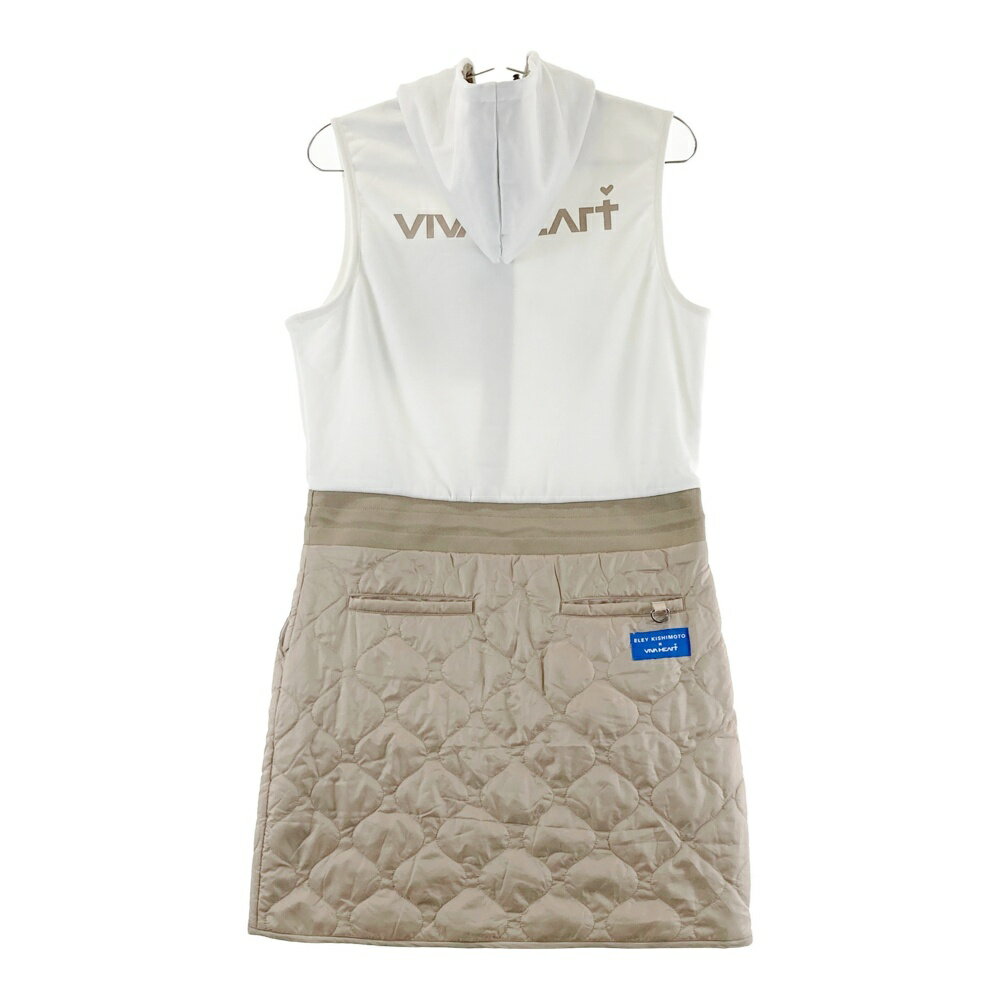 VIVA HEART ビバハート ELEY KISHIMOTO 中綿 ワンピース ベージュ系 42 【中古】ゴルフウェア レディース