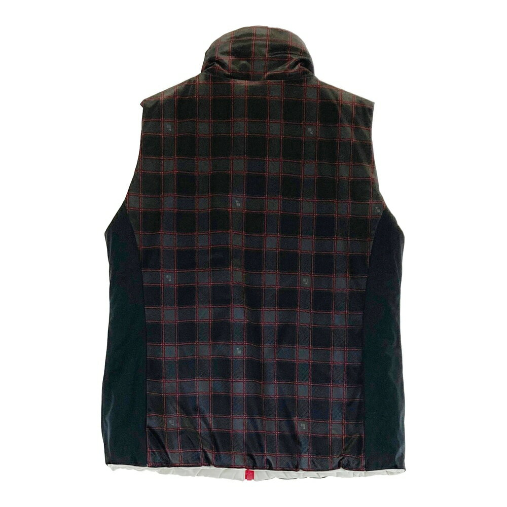 FILA GOLF フィラゴルフ リバーシブル 中綿ベスト チェック柄 グレー系 L 【中古】ゴルフウェア レディース