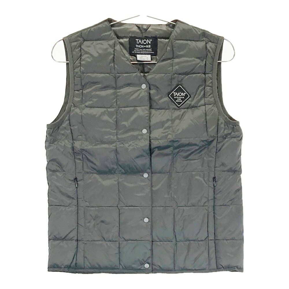 TAION タイオン ダウンベスト グレー系 M 【中古】ゴルフウェア レディース