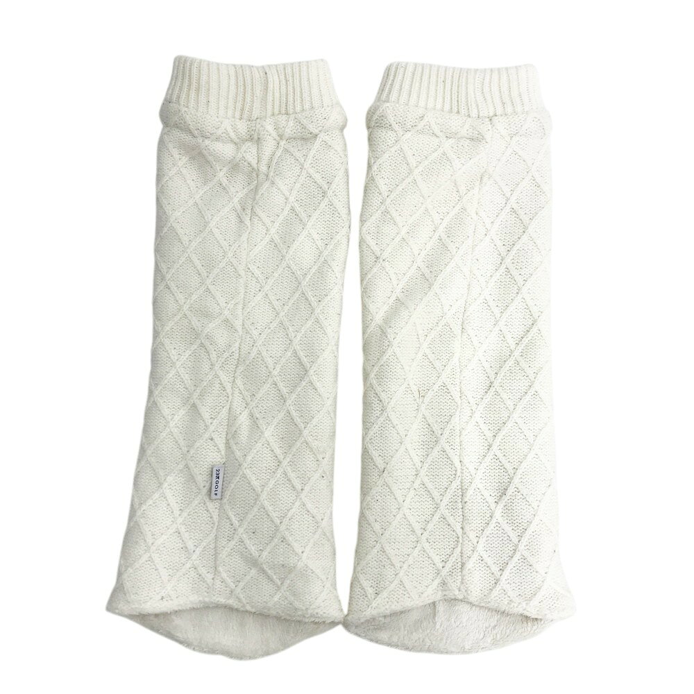 23区GOLF ニジュウサンクゴルフ 裏起毛 ニット レッグウォーマー ホワイト系 F 【中古】ゴルフウェア
