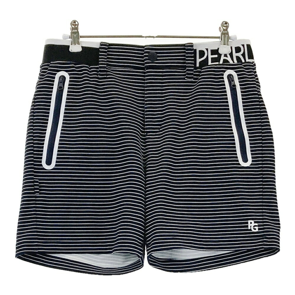 PEARLY GATES パーリーゲイツ 2024年モデル ストレッチ ショートパンツ ボーダー柄 ネイビー系 1 【中..