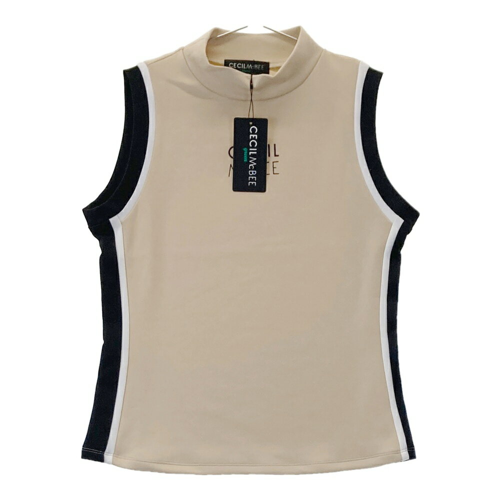CECIL McBEE green セシルマクビーグリーン 2023年モデル ハイネック ノースリーブシャツ ベージュ系 2 【中古】ゴルフウェア レディース