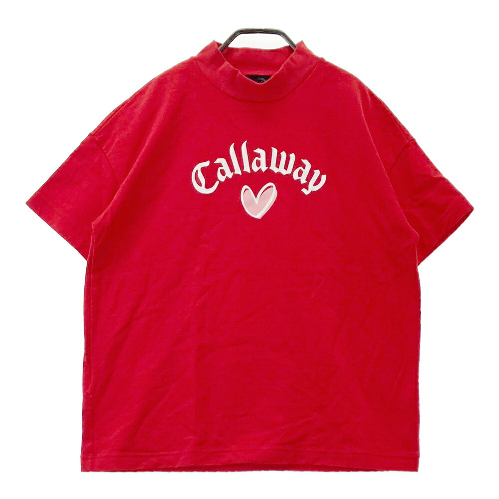 CALLAWAY キャロウェイ 2024年モデル モックネック 半袖Tシャツ レッド系 S 【中古】ゴルフウェア レデ..