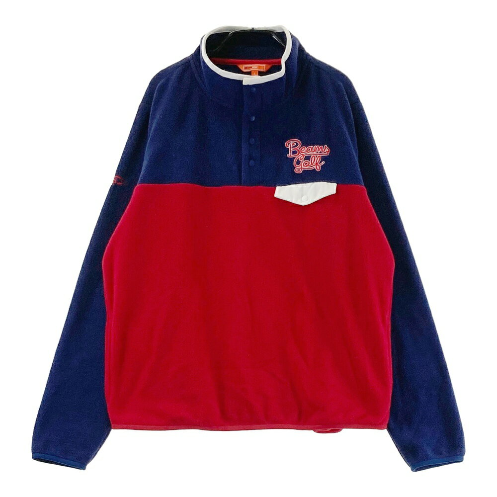 BEAMS GOLF ビームスゴルフ 裏地付フリース トレーナー レッド系 L 【中古】ゴルフウェア レディース