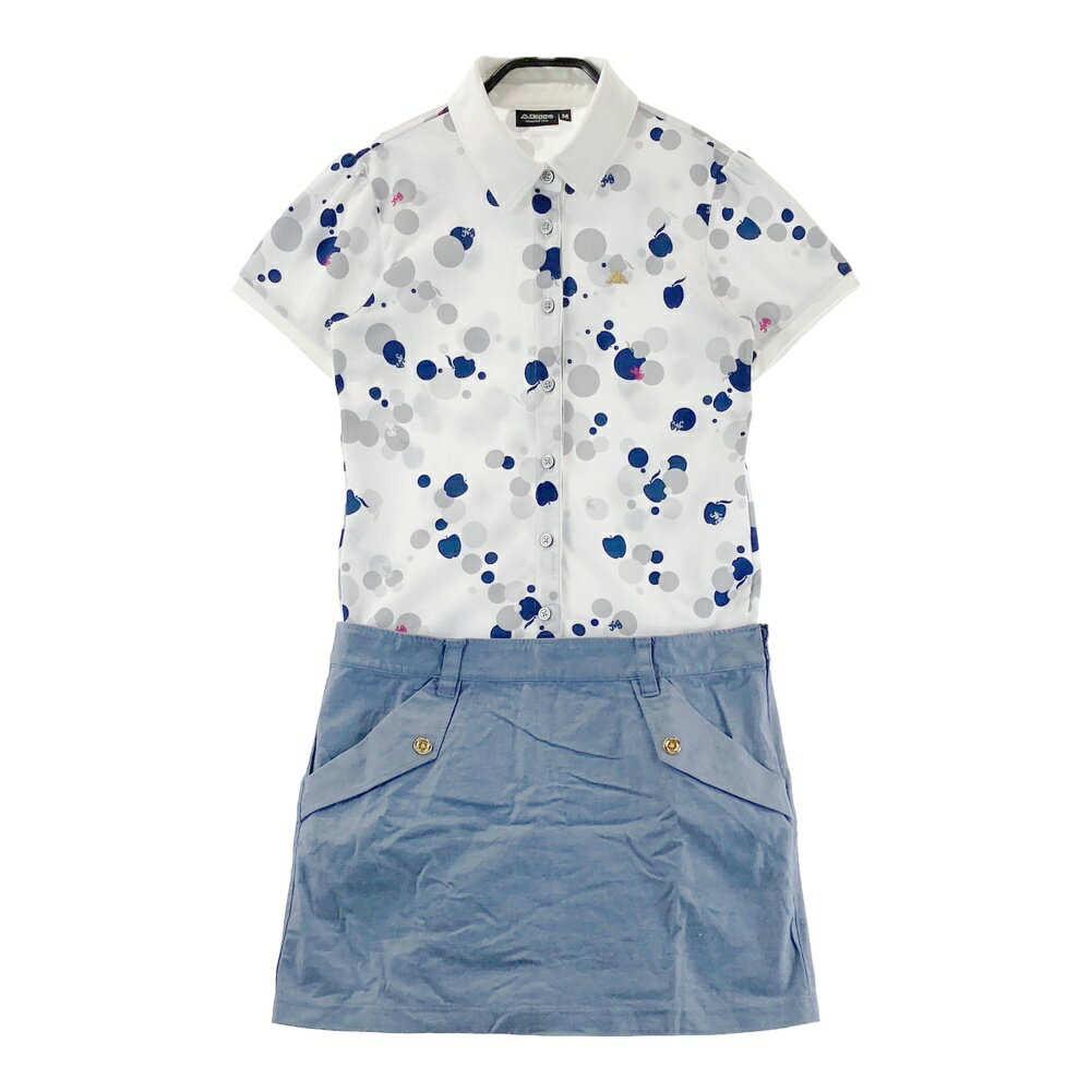 KAPPA GOLF カッパゴルフ 半袖ワンピース 総柄 ホワイト系 M 【中古】ゴルフウェア レディース