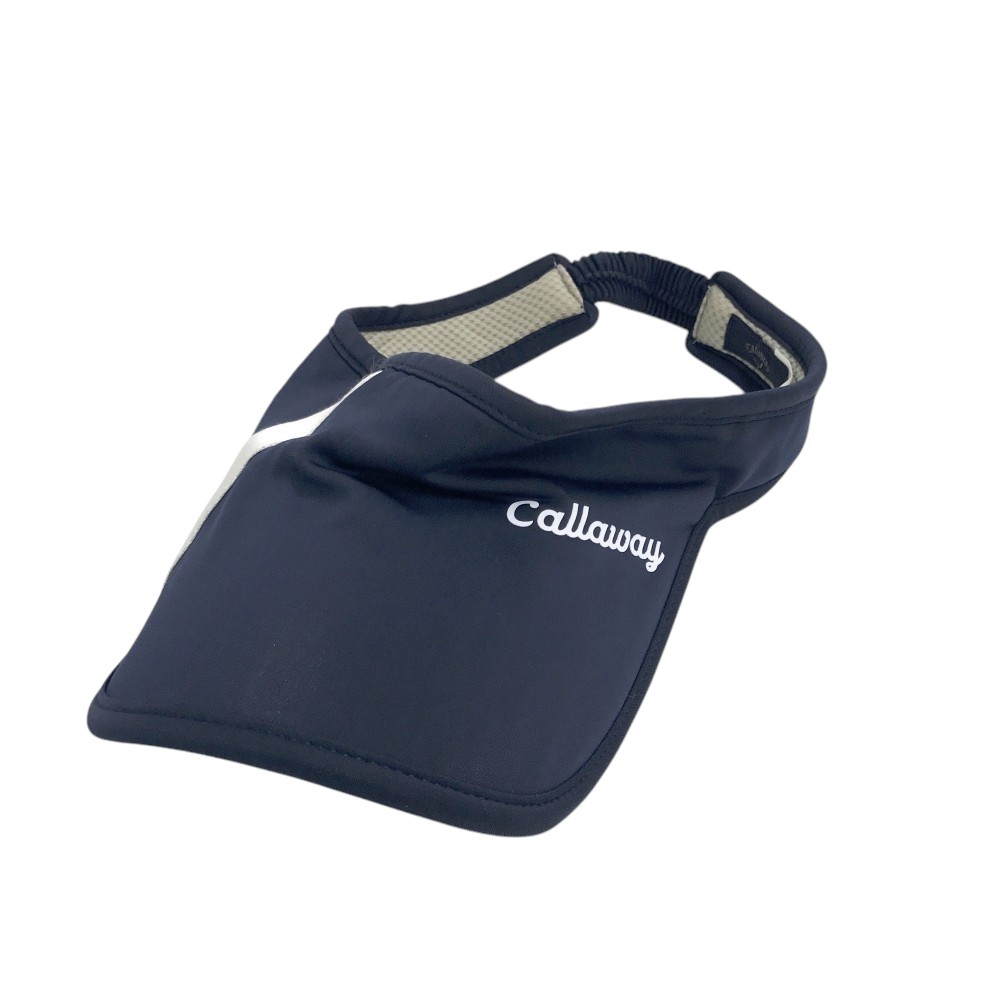 CALLAWAY キャロウェイ サンバイザー リボン ネイビー系 FR 【中古】ゴルフウェア