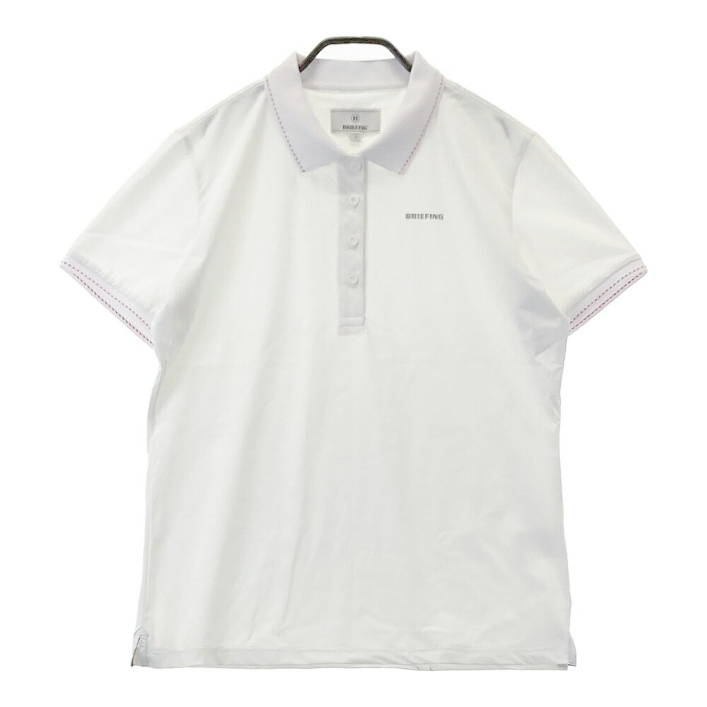 BRIEFING GOLF ブリーフィング 半袖ポロシャツ ホワイト系 L 【中古】ゴルフウェア レディース