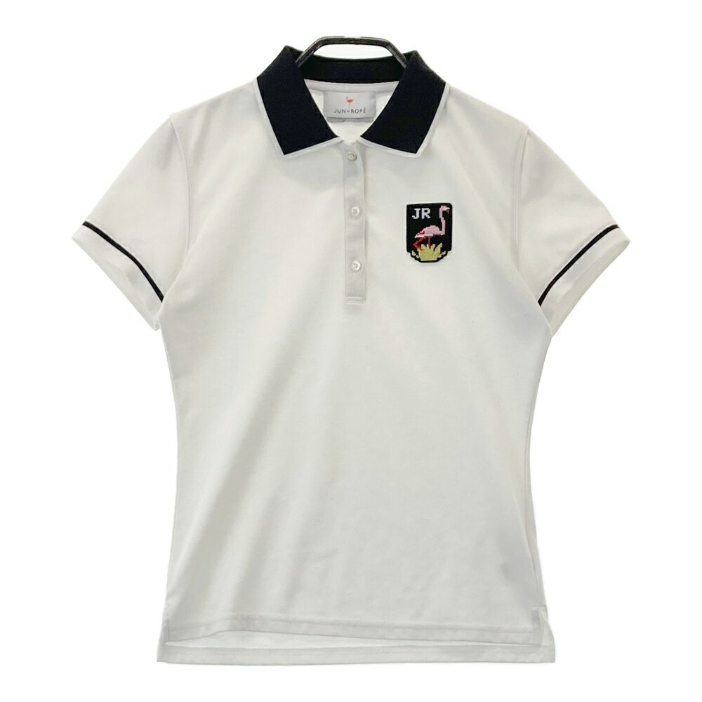 JUN&ROPE ジュン アンド ロペ 半袖ポロシャツ ホワイト系 S 【中古】ゴルフウェア レディース